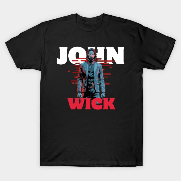 John Wick Cyberpunk Vibe T-Shirt by Aldrvnd